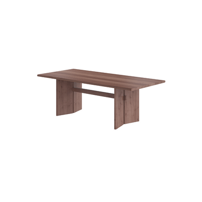 Modern Wood Dining Table - Trestle - Walnut