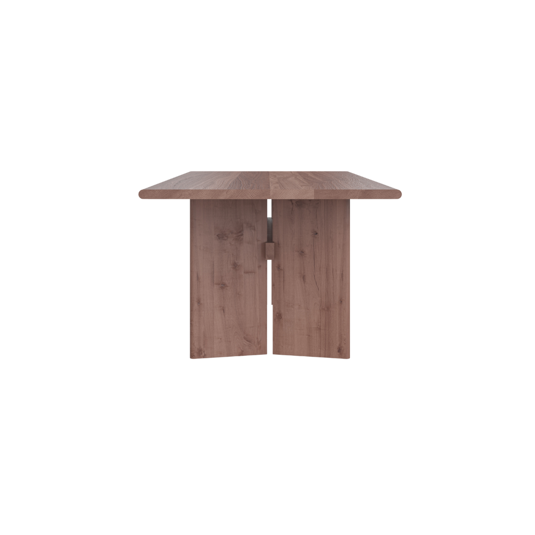 Modern Wood Dining Table - Trestle - Walnut